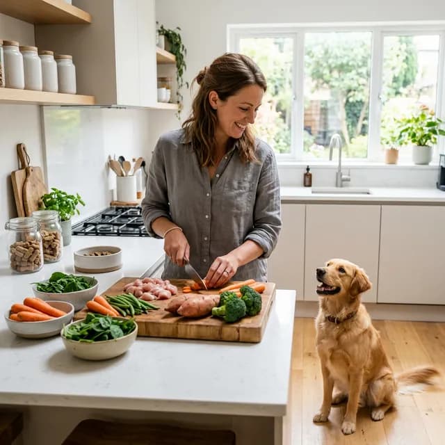 Preparación de alimento natural para perros y gatos